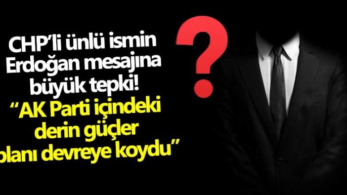 CHP'li ünlü ismin Erdoğan mesajına büyük tepki: AK Parti içindeki derin güçler planı devreye koydu