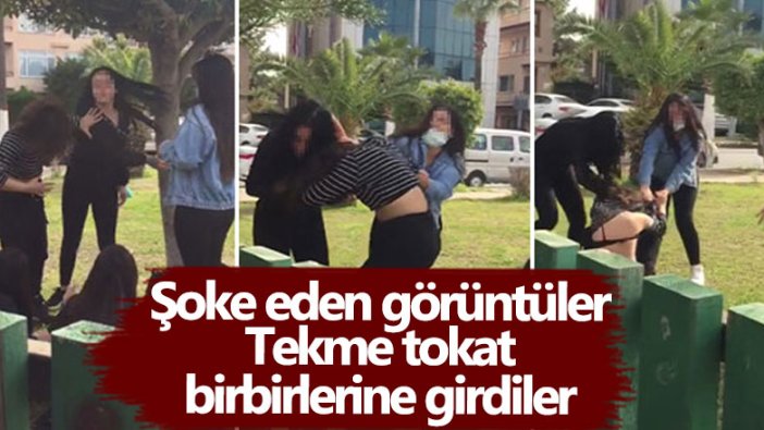 Hatay'da şoke eden görüntüler! Tekme tokat birbirlerine girdiler