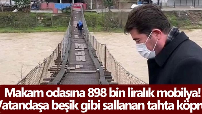 Makam odasına 898 bin liralık mobilya alan Trabzon Belediye Başkanı Murat Zorluoğlu’na   'tahta köprü' tepkisi