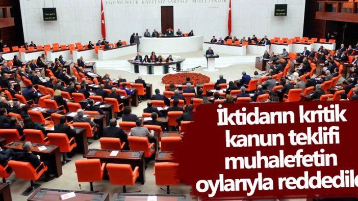 Güvenlik Soruşturması ve Arşiv Araştırması Kanun teklifi muhalefetin oylarıyla reddedildi