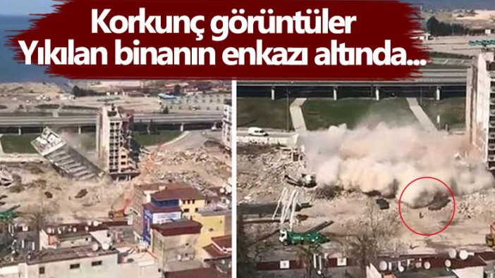 Rize'de korkunç görüntüler! Yıkılan binanın enkazı altında...