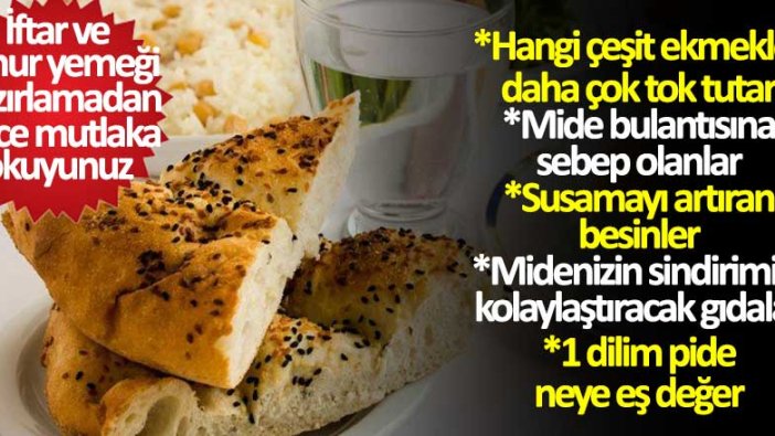 İftar ve sahur yemeği hazırlamadan önce mutlaka okuyunuz