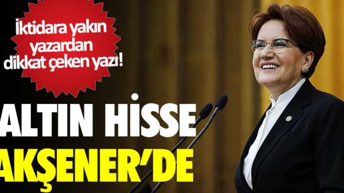 İktidara yakın yazardan dikkat çeken yazı! Altın hisse Meral Akşener'de