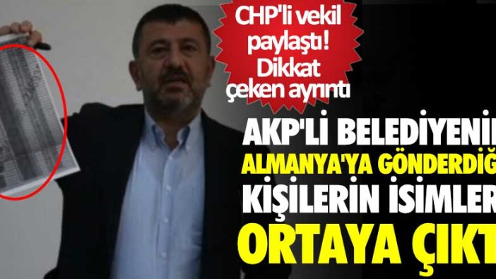 Veli Ağbaba paylaştı! AKP'li belediyenin Almanya'ya gönderdiği kişilerin isimleri ortaya çıktı