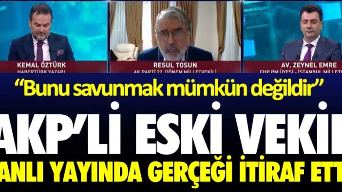 AKP'li vekil canlı yayında gerçeği itiraf etti: Bunu savunmak mümkün değildir