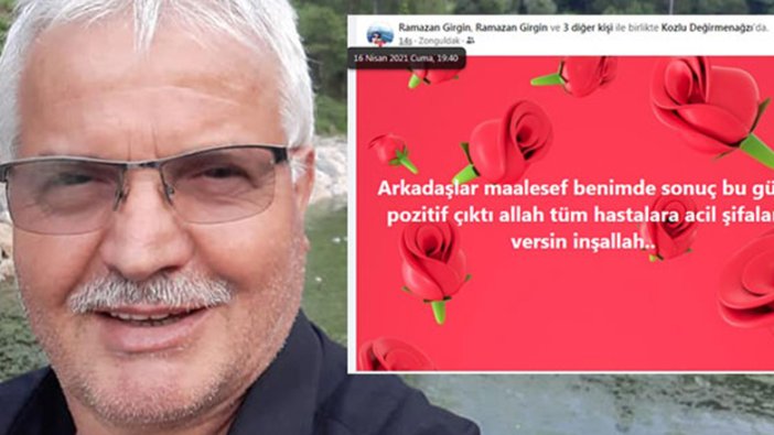 Koronaya yakalandığını söyledikten 10 saat sonra öldü