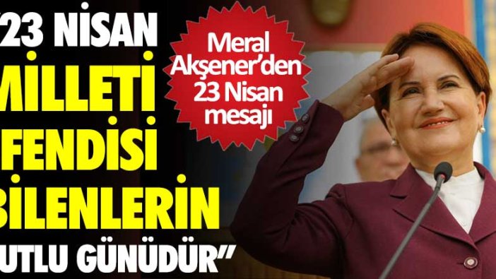 23 Nisan milleti efendisi bilenlerin kutlu günüdür! Meral Akşener'den 23 Nisan mesajı
