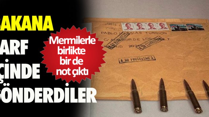 Bakana zarf içinde gönderdiler. Avrupa ülkesinde mermili tehdit