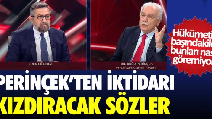 Doğu Perinçek'ten iktidarı kızdıracak sözler! Hükümetin başındakiler bunları nasıl göremiyor