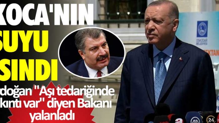 "Aşı tedariğinde sıkıntı var" diyen Bakanı, Erdoğan yalanladı