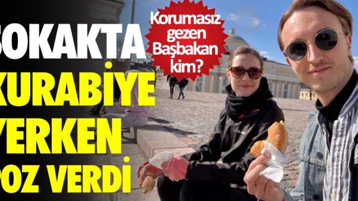 Finlandiya Başbakanı Sanna Marin sokakta donut yerken poz verdi!