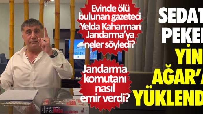 Sedat Peker evinde ölü bulunan gazeteci Yeldana Kaharman'ın Jandarma'ya Tolga Ağar ile ilgili neler söylediğini açıkladı  