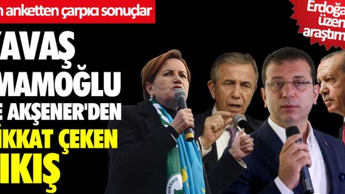 Aksoy Araştırma'nın anketinden çarpıcı sonuçlar: Yavaş, İmamoğlu ve Akşener Erdoğan'ı geçiyor