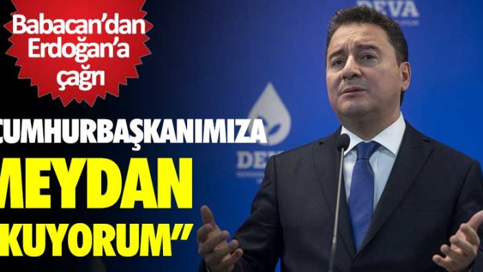 DEVA Partisi Genel Başkanı Ali Babacan: Cumhurbaşkanımıza meydan okuyorum