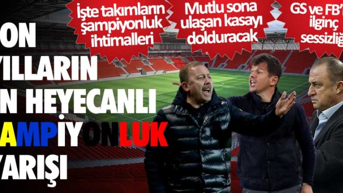 Süper Lig'de şampiyonluk son haftaya kaldı! İşte takımların şampiyonluk ihtimalleri