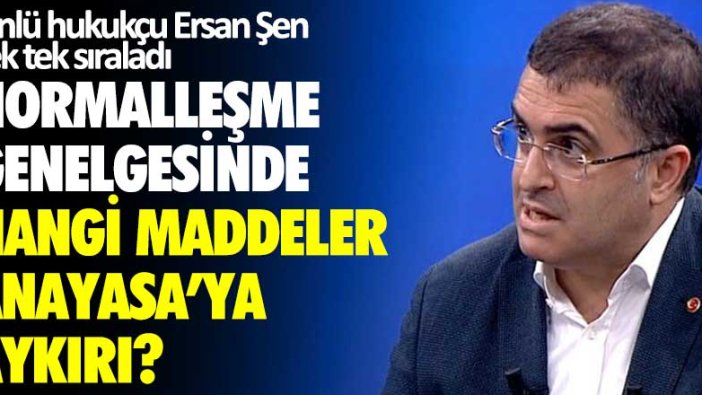 Normalleşme genelgesinde hangi maddeler Anayasa'ya aykırı? Ünlü hukukçu Ersan Şen tek tek sıraladı