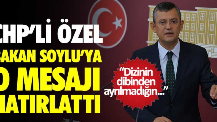 CHP'li Özel Süleyman Soylu'ya o mesajı hatırlattı! Dizinin dibinden ayrılmadığın...