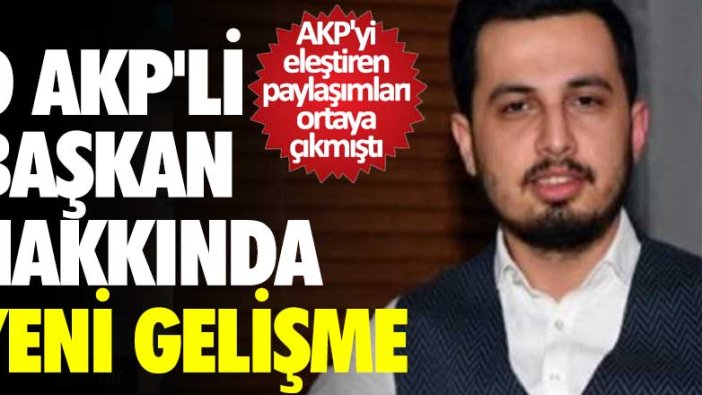 AKP Balıkesir İl Gençlik Kolları Başkanı Mert Nazmi Vizili görevinden istifa etti