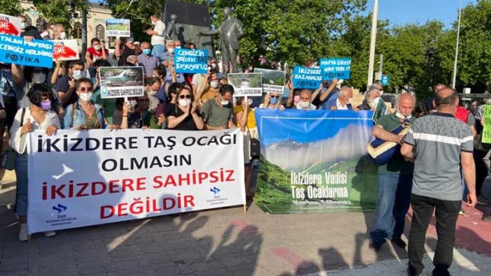 İkizdere'deki taş ocağına İstanbul'dan protesto