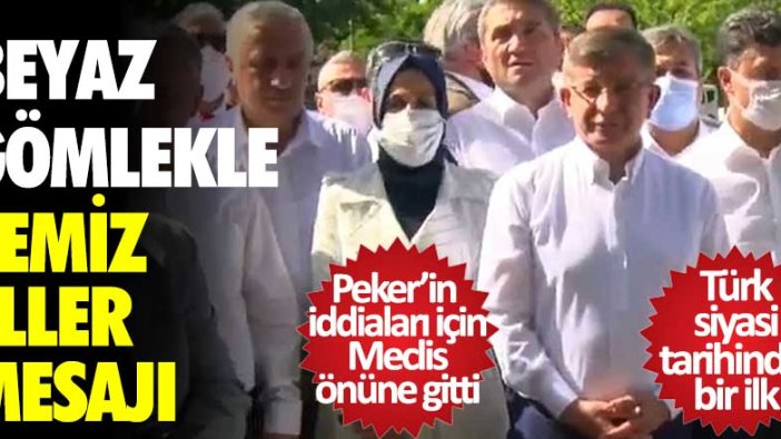 Eski Başbakan Ahmet Davutoğlu'ndan Meclis önünde 'Temiz siyaset' çağrısı