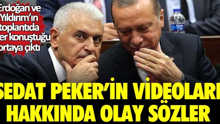 Cumhurbaşkanı Erdoğan ve Binali Yıldırım'dan Sedat Peker'in videoları hakkında toplantıda olay sözler