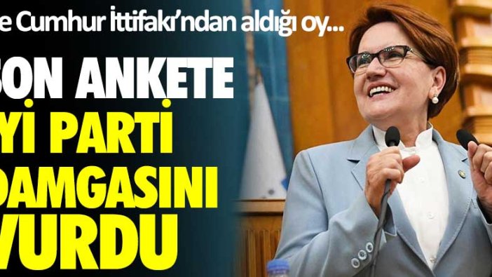 Son ankete İYİ Parti damgasını vurdu! İşte Cumhur İttifakı'ndan aldığı oy...