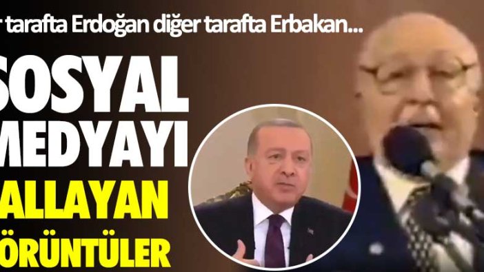 Bir tarafta Erdoğan diğer tarafta Erbakan... Sosyal medyayı sallayan görüntüler