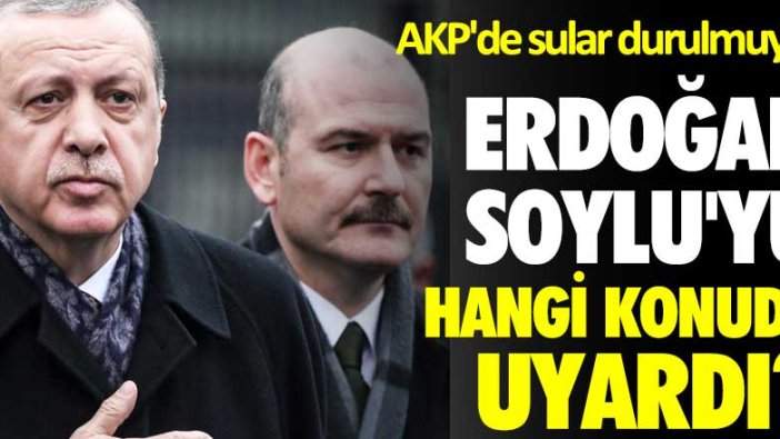 AKP'de sular durulmuyor!  Erdoğan Soylu'yu hangi konuda uyardı