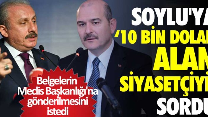 Mustafa Şentop, Süleyman Soylu'ya 10 bin dolar alan siyasetçiyi sordu