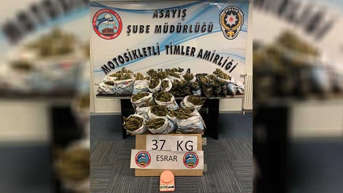 37 kilo esrar ele geçirildi!