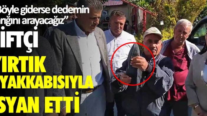 Çiftçi yırtık ayakkabısıyla isyan etti: "Böyle giderse dedemin çarığını arayacağız"