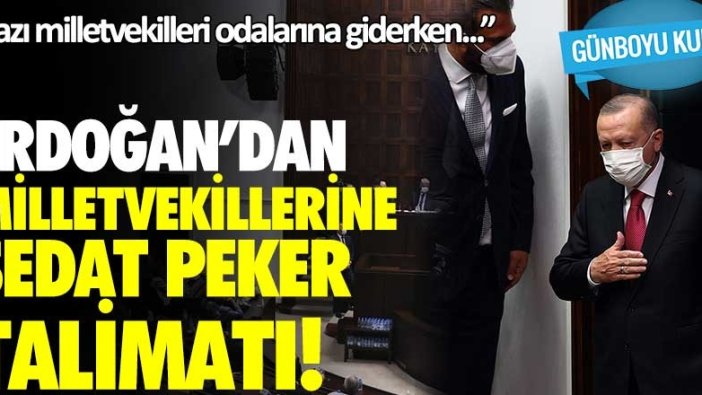 Bazı milletvekilleri odalarına giderken... Erdoğan'dan milletvekillerine Sedat Peker talimatı
