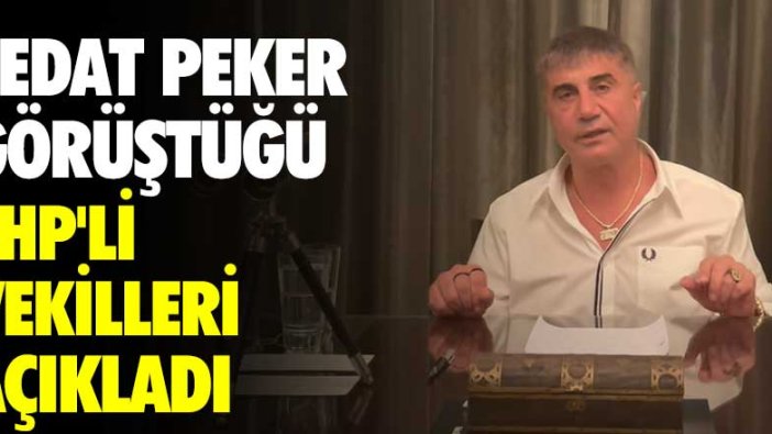 Sedat Peker görüştüğü CHP'li vekilleri açıkladı