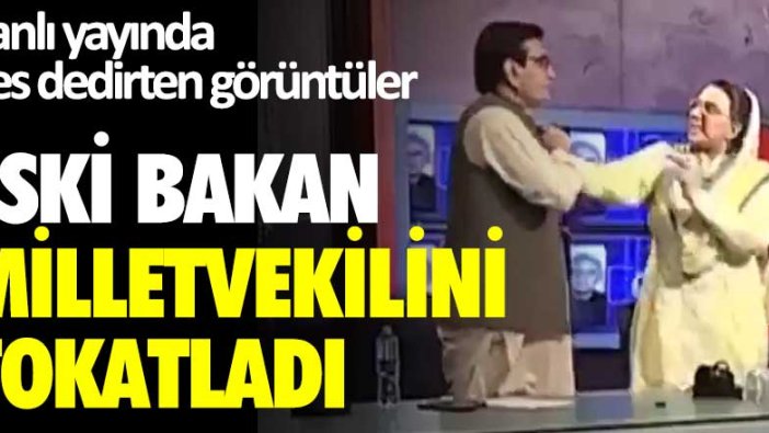 Canlı yayında pes dedirten görüntüler! Eski bakan, milletvekilini tokatladı