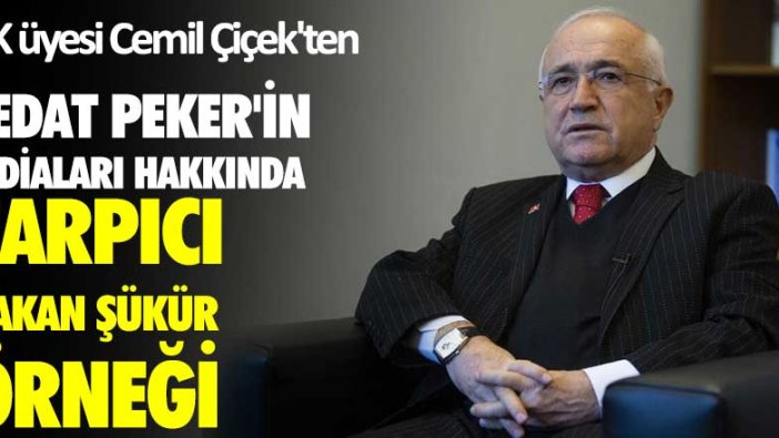 YİK üyesi Cemil Çiçek'ten  Sedat Peker'in iddiaları hakkında çarpıcı Hakan Şükür örneği