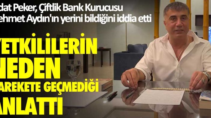 Sedat Peker, Çiftlik Bank Kurucusu  Mehmet Aydın'ın yerini bildiğini iddia etti! Yetkililerin neden harekete geçmediğini anlattı
