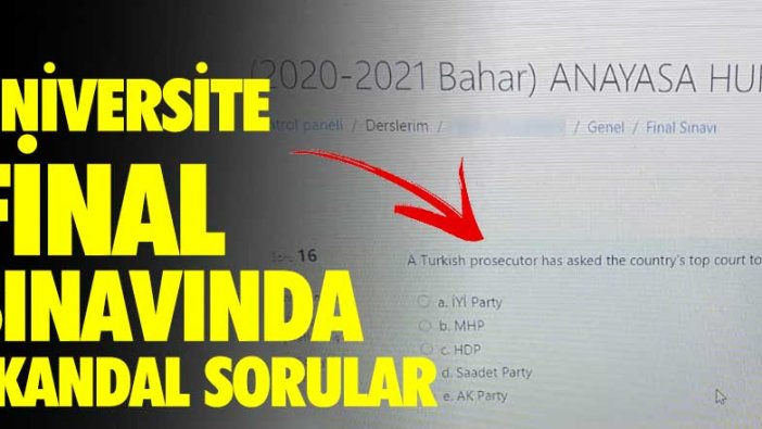 Üniversite final sınavında skandal sorular