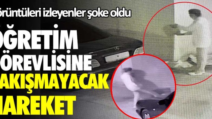 Öğretim görevlisine yakışamayacak hareket! Görüntüleri izleyenler şoke oldu