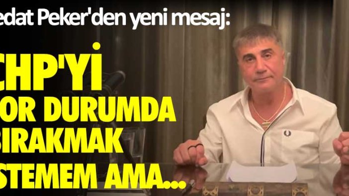 Sedat Peker'den yeni mesaj: CHP'yi zor durumda bırakmak istemem ama...