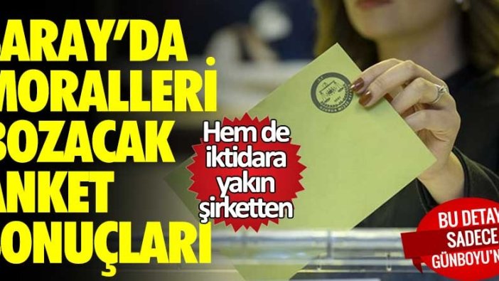 Hem de iktidara yakın şirketten... Saray'da moralleri bozacak anket sonuçları