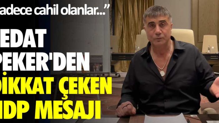 Sedat Peker'den dikkat çeken HDP mesajı