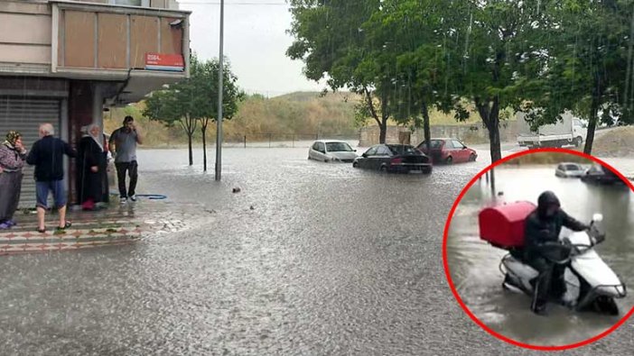 İstanbul'da evleri su bastı araçlar mahsur kaldı!