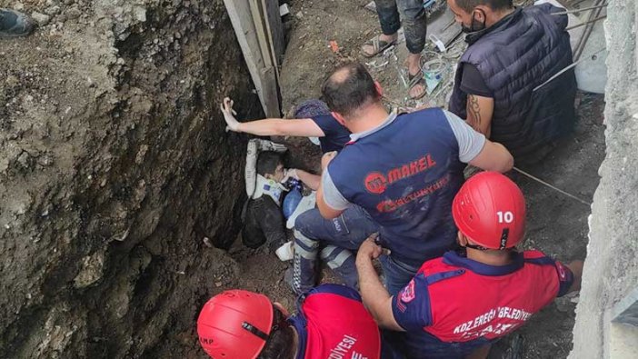 Zonguldak'ta inşaat alanında göçük!