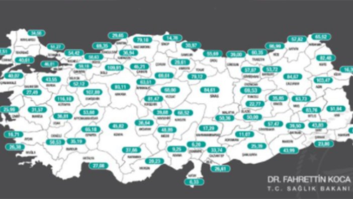 İllere göre haftalık vaka sayıları açıklandı