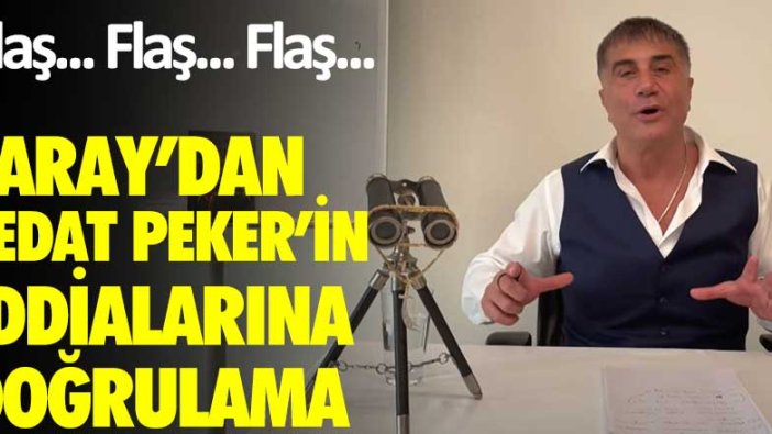 Flaş... Flaş... Flaş... Saray'dan Sedat Peker'in iddialarına doğrulama!