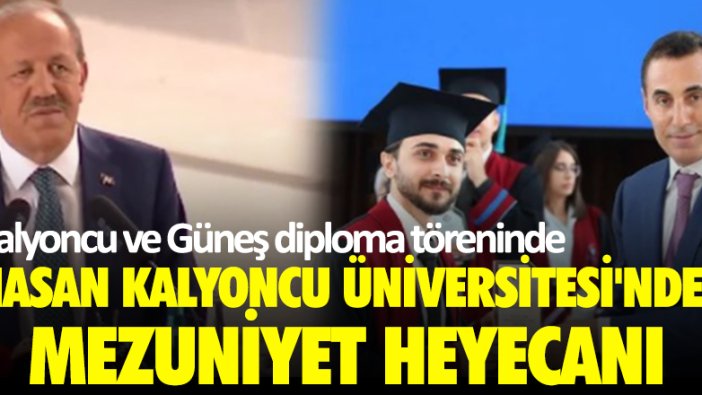 Hasan Kalyoncu Üniversitesi mezuniyet töreninde diplomaları Cemal Kalyoncu ve Metin Güneş verdi.