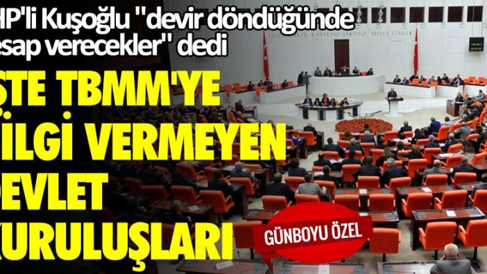 CHP'li Kuşoğlu "devir döndüğünde hesap verecekler" dedi!  İşte TBMM'ye bilgi vermeyen  devlet kuruluşları
