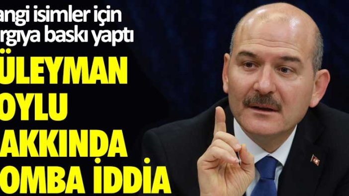 Hangi isimler için yargıya baskı yaptı? Süleyman Soylu hakkında bomba iddia