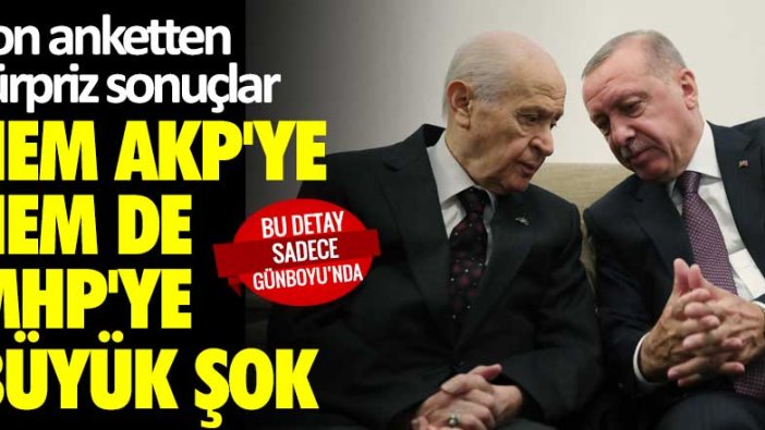 Son anketten sürpriz sonuçlar! Hem AKP'ye hem de MHP'ye büyük şok