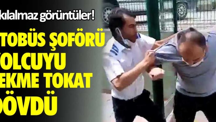 Akılalmaz görüntüler! Otobüs şoförü yolcuyu tekme tokat dövdü